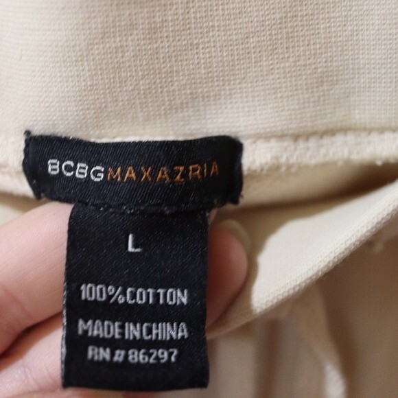 BCBG MAXAZRIA Cream Lounge Pants Drawstring Pants 100% Cotton LG - Picture 11 of 11